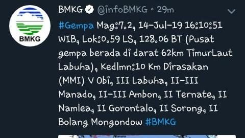 Gempa Mengguncang Maluku Utara