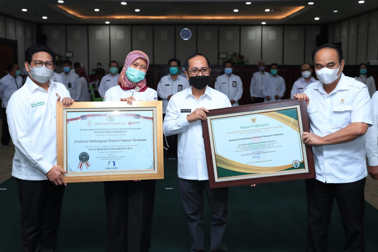 Kemendes PDTT Raih Predikat Zona Integritas Wilayah Bebas Korupsi