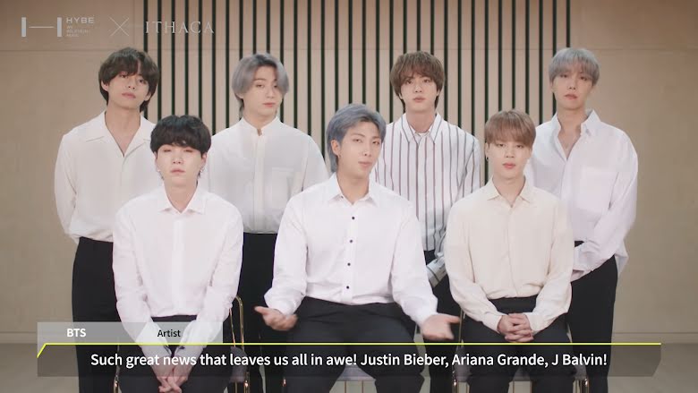 BTS Sambut Ariana Grande, Justin Bieber, dan J-Balvin dalam Keluarga HYBE