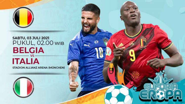 Live Streaming Belgia vs Italia, 3 Juli 2021