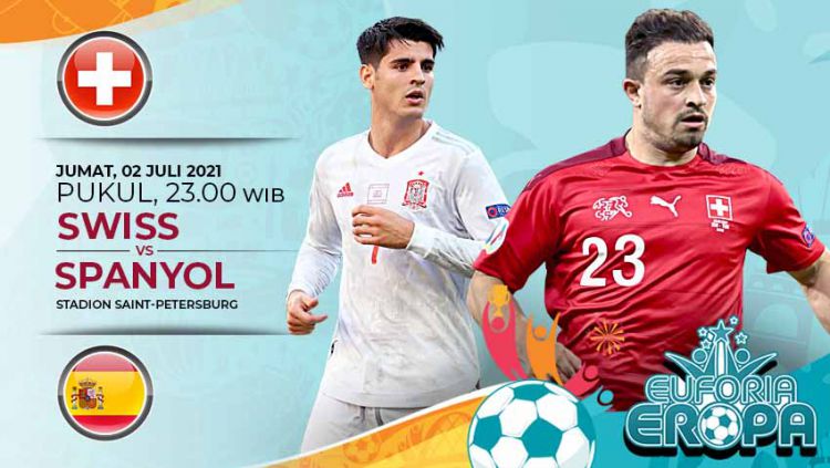 Live Streaming Swiss vs Spanyol, 2 Juli 2021