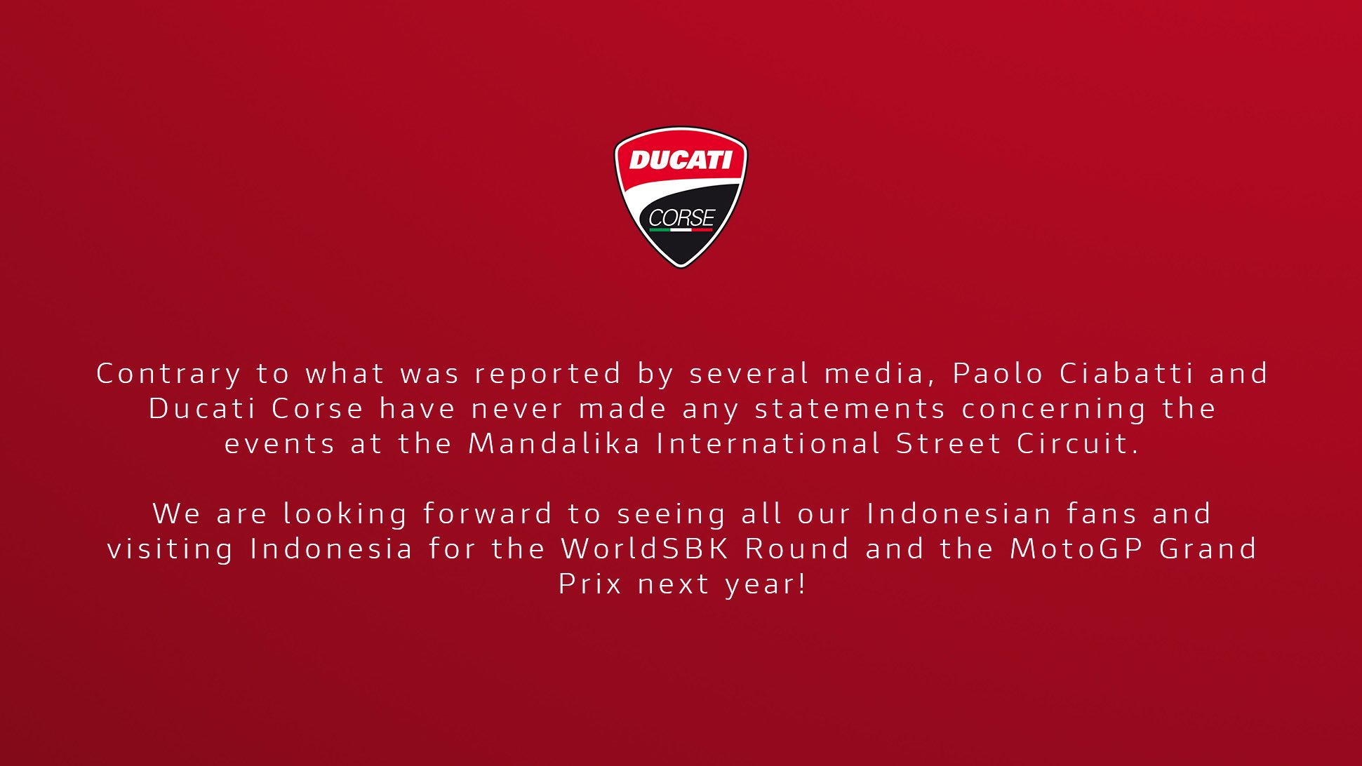 Ducati Bantah Kritik Pembongkaran Propertinya di Sirkuit Mandalika