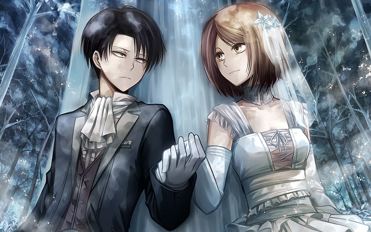 Mikasa Ackerman dan Levi Ackerman (sumber: p4.wallpaperbetter)