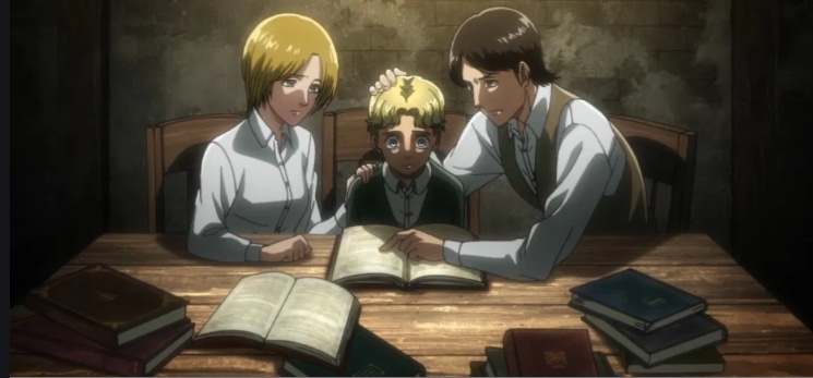 Zeke kecil Bersama Grisha dan Dina (sumber: greenscene)