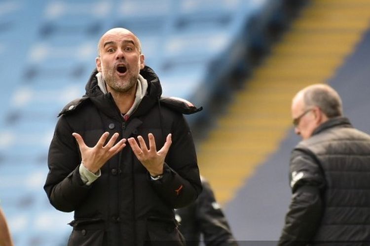 Pelatih Man City, Pep Guardiola (foto: AFP/Pool)