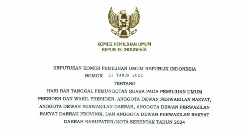KPU Tetapkan Hari Pemungutan Suara Pemilu 2024