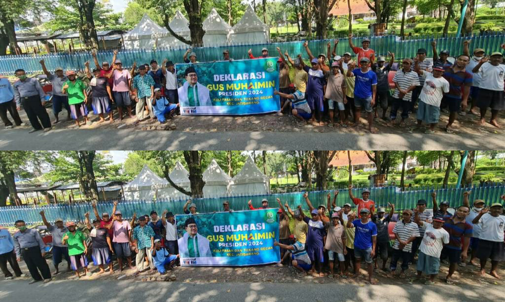 Asosiasi Kuli dan Tukang Becak Pasar Jatibarang, Kabupaten Brebes, Jawa Tengah, deklarasi Gus Muhaimin Presiden 2024. (Foto: Istimewa)