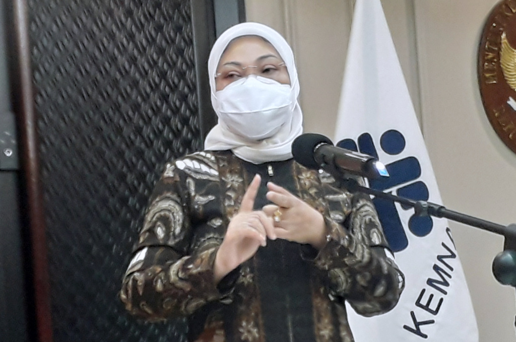 Menteri Ketenagakerjaan Ida Fauziyah, jumpa pers terkait proses revisi Permenaker Nomor 2 Tahun 2022. (Foto: M KHolil Ramli/Beritabaru.co)