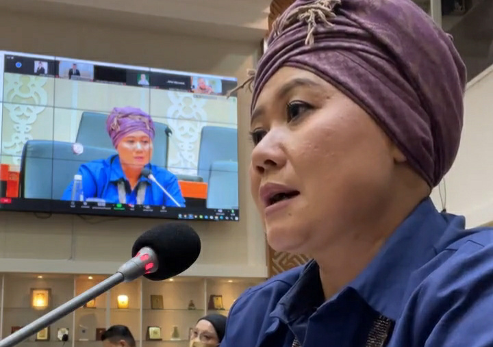 Anggota DPR RI Fraksi PKB, Luluk Nur Hamidah dalam rapat Baleg DPR RI bahas RUU TPKS di Gedung DPR RI, Senayan, Jakarta, Kamis (24/3). (Foto: Tangkap Layar Live IG @luluknurhamida1)