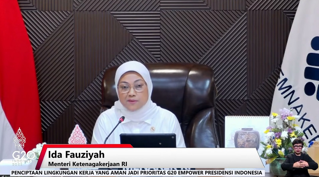 Menaker Ida Dorong Peningkatan Kompetensi Pekerja Perempuan Lewat BLK Menteri Ketenagakerjaan (Menaker) Ida Fauziyah dalam diskusi Forum Merdeka Barat 9 (FMB9), bertajuk ‘Perempuan Berdaya, Bangsa Berjaya’, Senin (11/4). (Foto: Tangkap Layar)