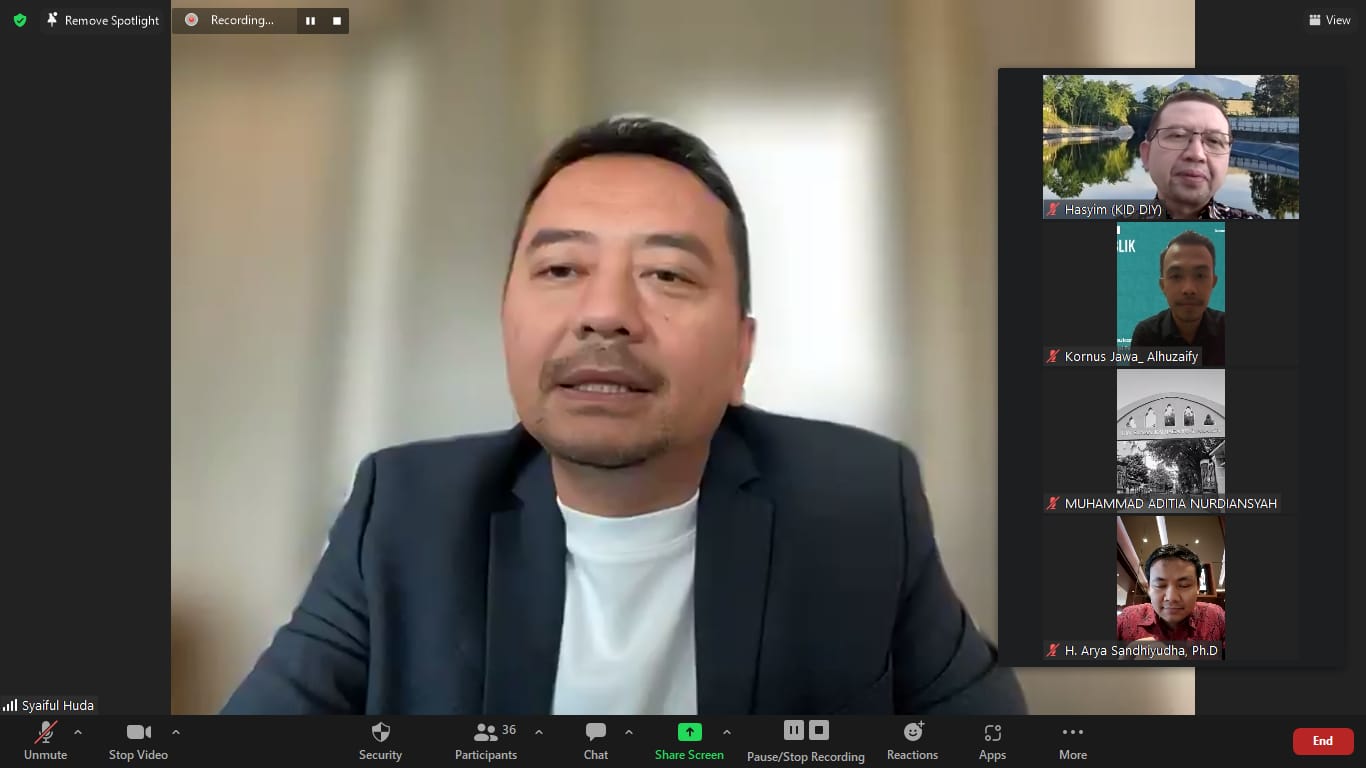 Ketua Komisi X DPR RI, Syaiful Huda saat menjadi narasumber di webinar yang diselenggarakan oleh DEMA UIN Sunan Kalijaga (Foto: Beritabaru.co/Slamet Makhsun)