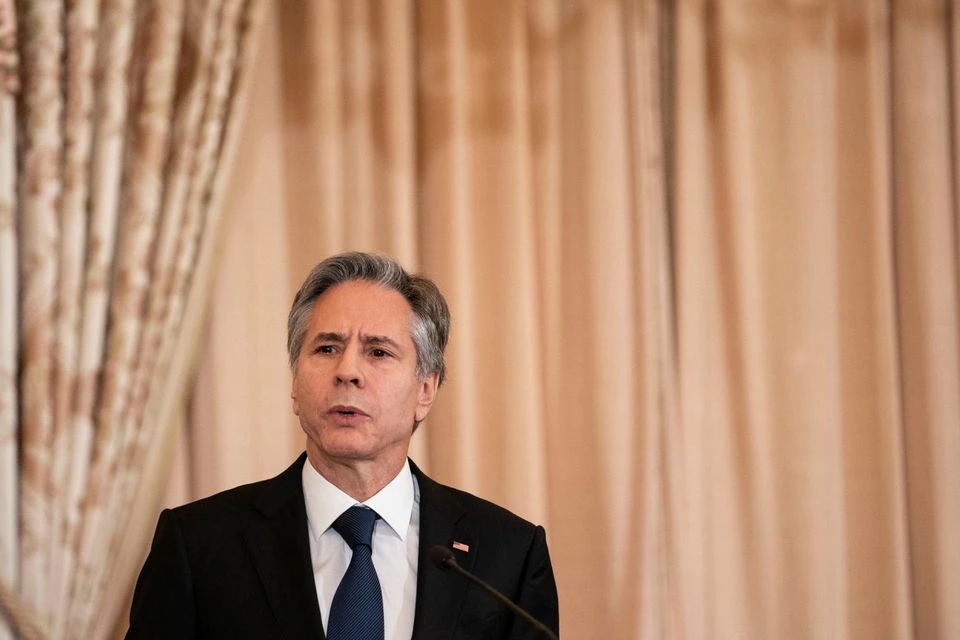 Menteri Luar Negeri AS Antony Blinken berbicara tentang "Strategi AS untuk Keamanan Ekonomi Wanita Global," di Departemen Luar Negeri di Washington, D.C., AS, 4 Januari 2023. Foto: Reuters/Sarah Silbiger.