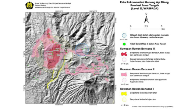 Aktivitas Gunung Dieng Naik Jadi Waspada