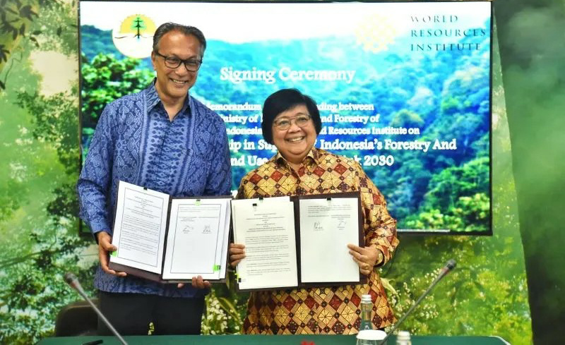 Teken MoU, KLHK dan WRI Berkolaborasi Wujudkan Target FOLU Net Sink 2030