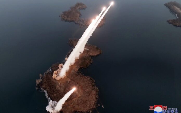 Peluncuran rudal Korea Utara pada Kamis, 9 Maret 2023. Foto: KCNA.