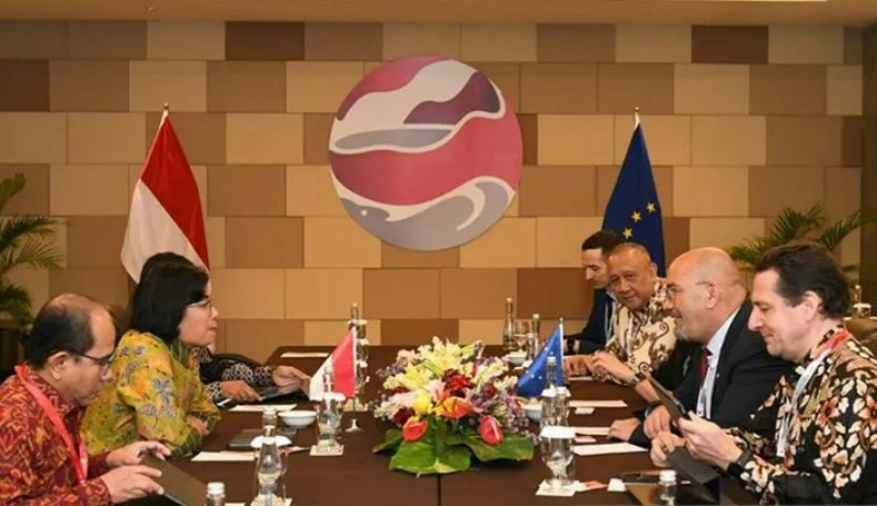 Sri Mulyani Gelar Pertemuan Bilateral dengan EU ABC