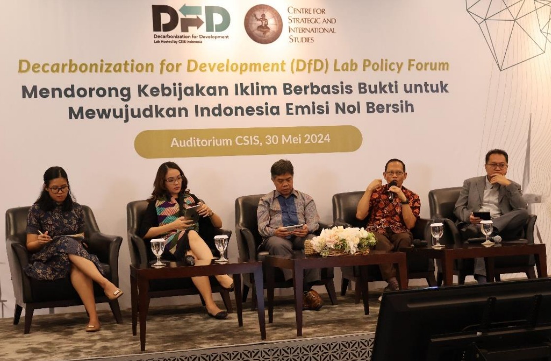 CSIS Indonesia Gelar Forum Kebijakan Iklim, Tekankan Pentingnya Bukti dalam Transisi Energi Diskusi DfD Lab di Auditorium CSIS, Kamis, 30 Mei 2024.