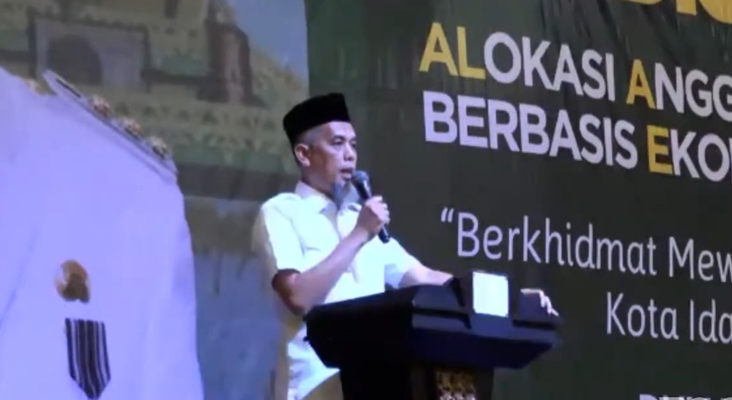 Walikota Dumai, H. Paisal saat memberikan sambutan pembuka pada Peluncuran Kebijakan ALAKE, Selasa (11/6/2024).