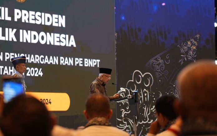 Wakil Presiden (Wapres) K.H. Ma’ruf Amin siang ini, Senin (19/08/2024) menghadiri Penganugerahan (Foto: Zainul/Beritabaru.co)