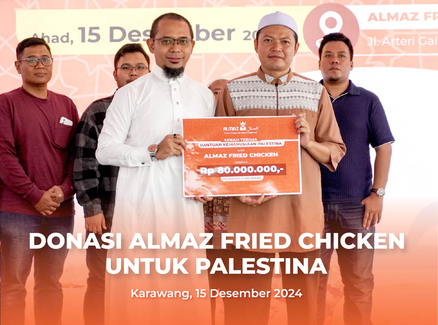 Almaz Fried Chicken Tunaikan Komitmennya Donasikan Sebagian Profit untuk Palestina Almaz Fried Chicken Tunaikan Komitmennya Donasikan Sebagian Profit untuk Palestina