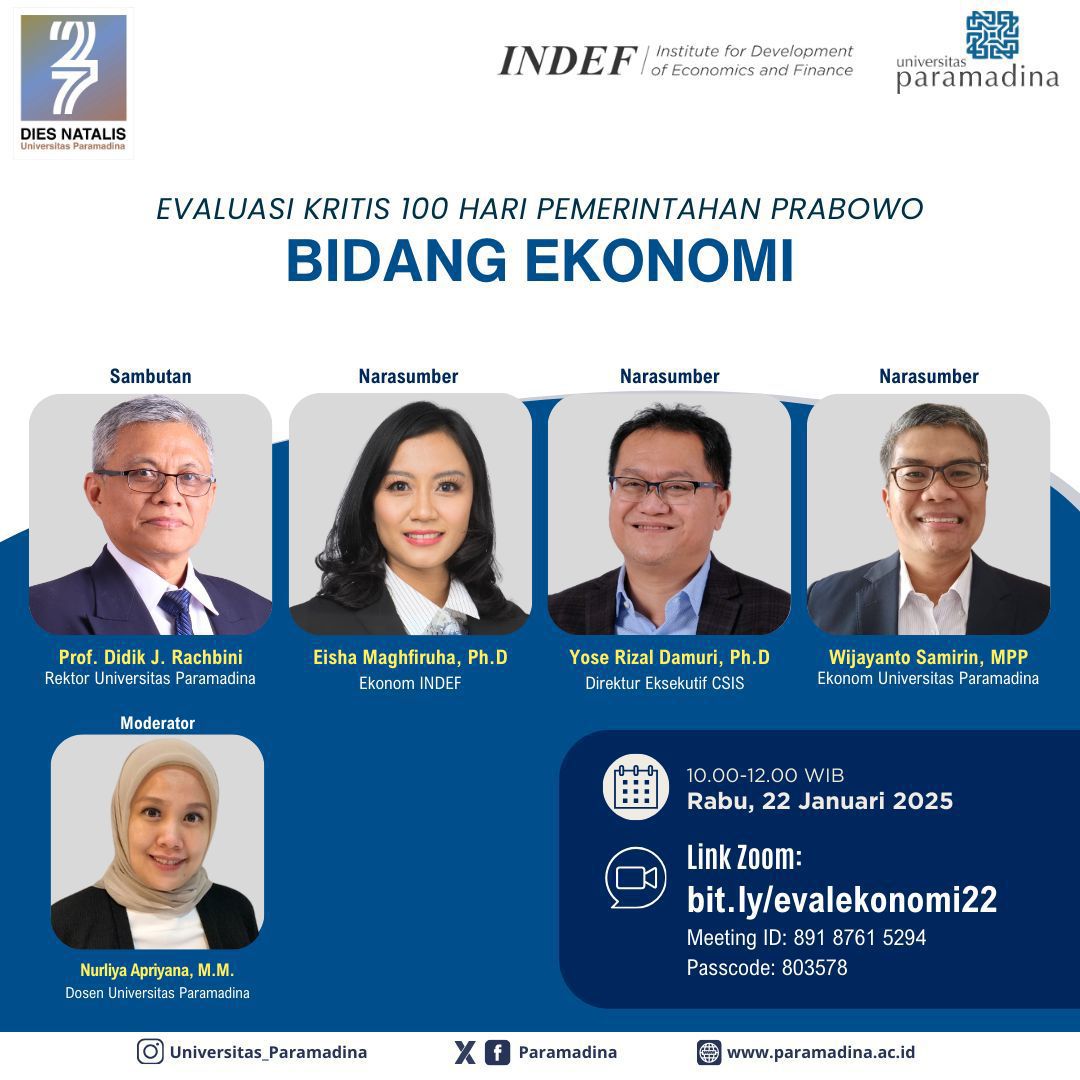 Evaluasi 100 Hari Pemerintahan Prabowo: Didik J Rachbini: Penguatan Industri Kunci Pertumbuhan Ekonomi Evaluasi 100 Hari Pemerintahan Prabowo: Didik J Rachbini: Penguatan Industri Kunci Pertumbuhan Ekonomi