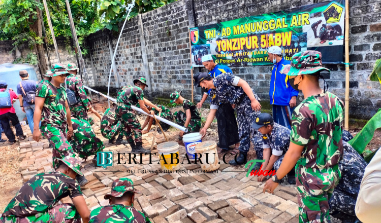 Yonzipur V/ABW Kodam V/Brawijaya Sukseskan Program TNI Manunggal Air di Ponpes Ar-Ridwan Tuban