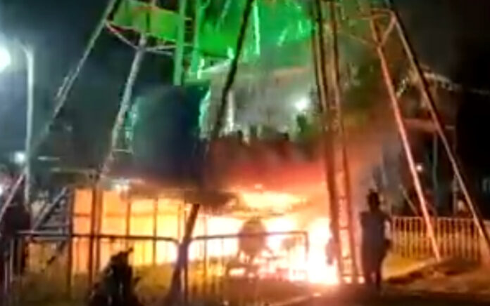 Beredar Vidio Wahana Pasar Malam di Jatirogo Terbakar, Beruntung Tidak Ada Korban Jiwa