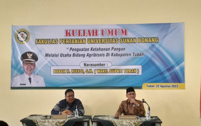 Wabup Riyadi Jadi Narasumber Kuliah Umum Agribisnis di Universitas Sunan Bonang Tuban