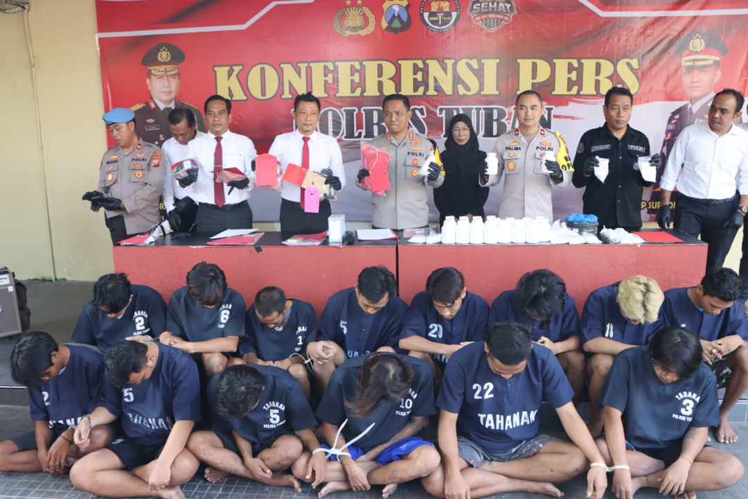 Satresnarkoba Polres Tuban Ungkap 42 Kasus, 44 Tersangka Diamankan