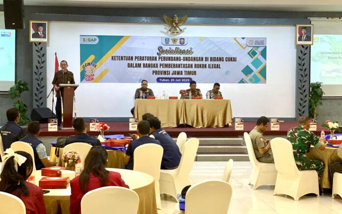Bahaya Rokok Ilegal, Bea Cukai Kanwil Jatim I Gelar Sosialisasi di Kabupaten Tuban