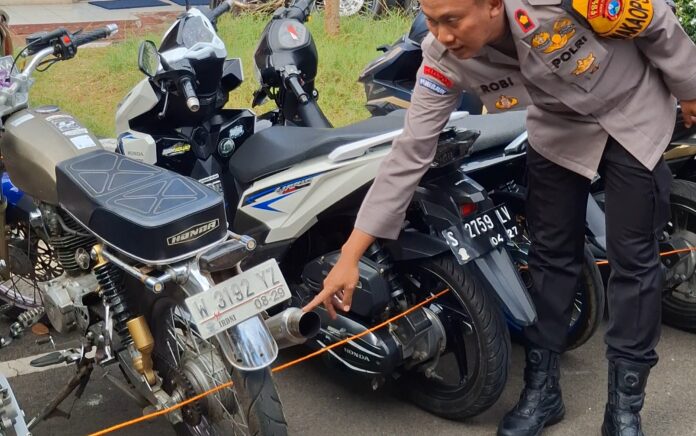 Satlantas Polres Tuban Amankan 65 Motor Berknalpot Brong