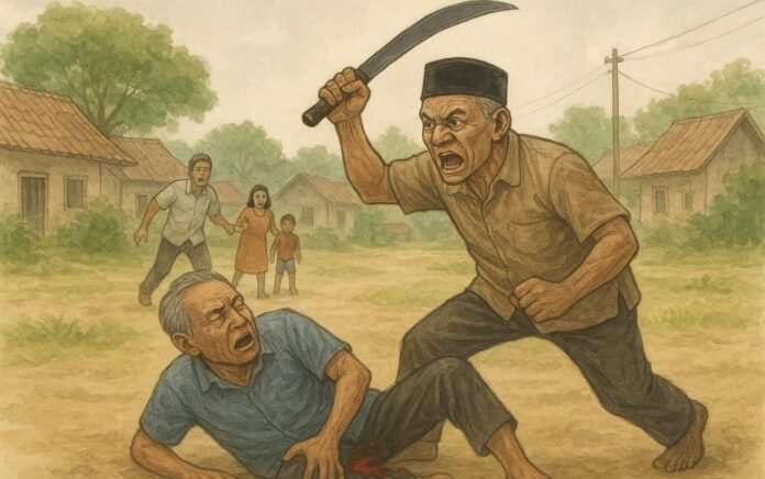 Cemburu Tak Terkendali, Kakek di Tuban Nekat Bacok Tetangga Sendiri
