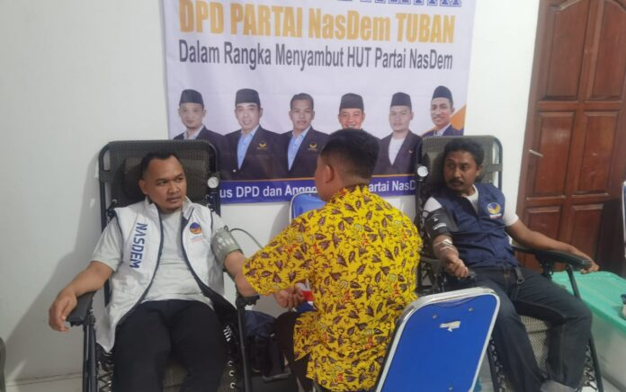 Peringati HUT 14, NasDem Tuban Ajak Kader Gelar Aksi Sosial Donor Darah